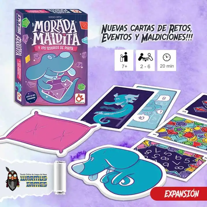 The Cursed Abode and the Treasures of Pyrite Expansion, family board game with 25 cards, 12 3D cursed jewel fragments, and 2 tiles for 2-6 players, ideal for fun family entertainment and engaging game nights.