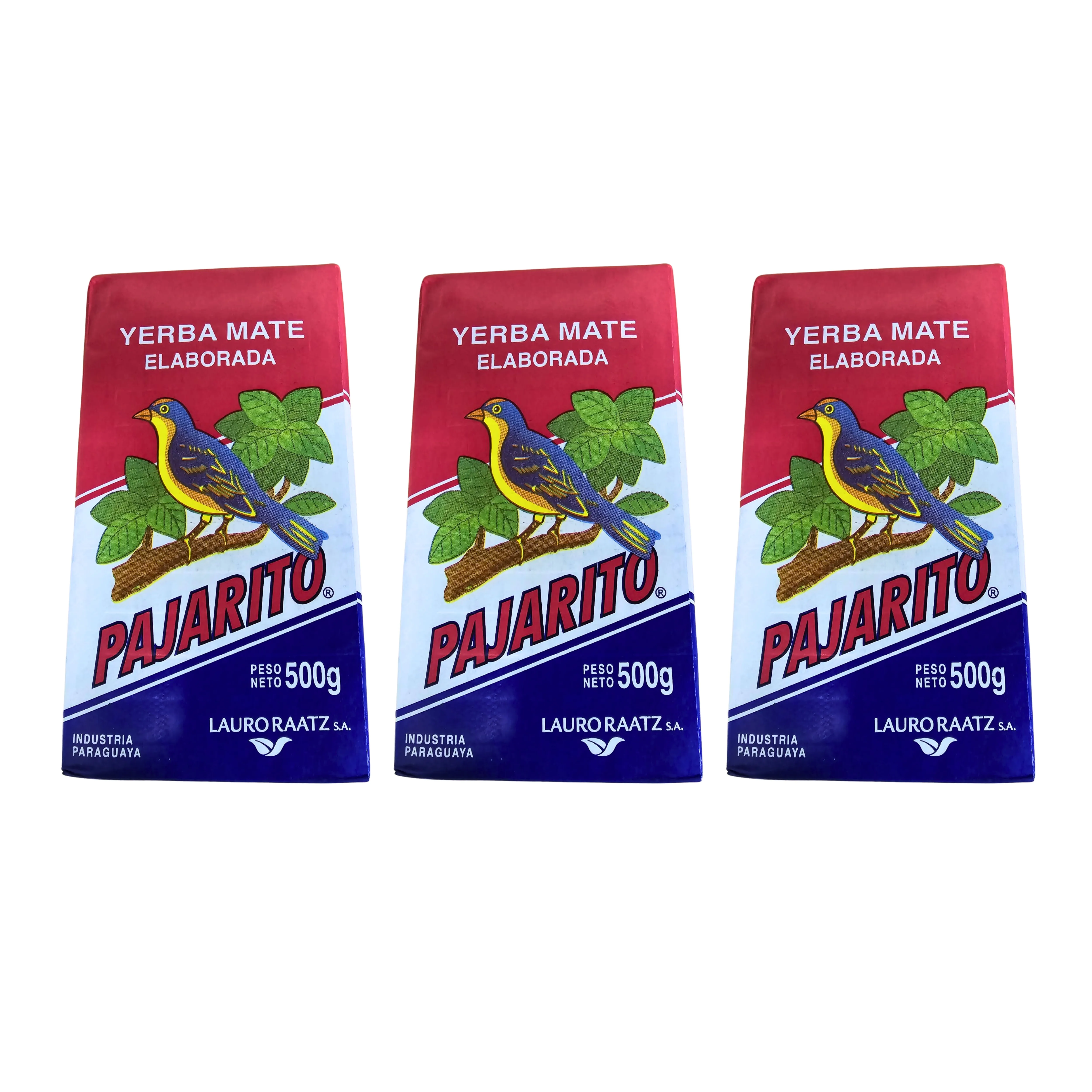 3 packs PAJARITO YERBA MATE brewed 500G PARAGUAY, boost the immune system.