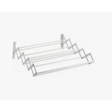 Tendedero Extensible Pared 60cm80cm/100cm - Tendedero Plegable de Pared de Interior o Exterior de Acero Blanco - Tendedro con 9 Barras y 5 Metros de tendido