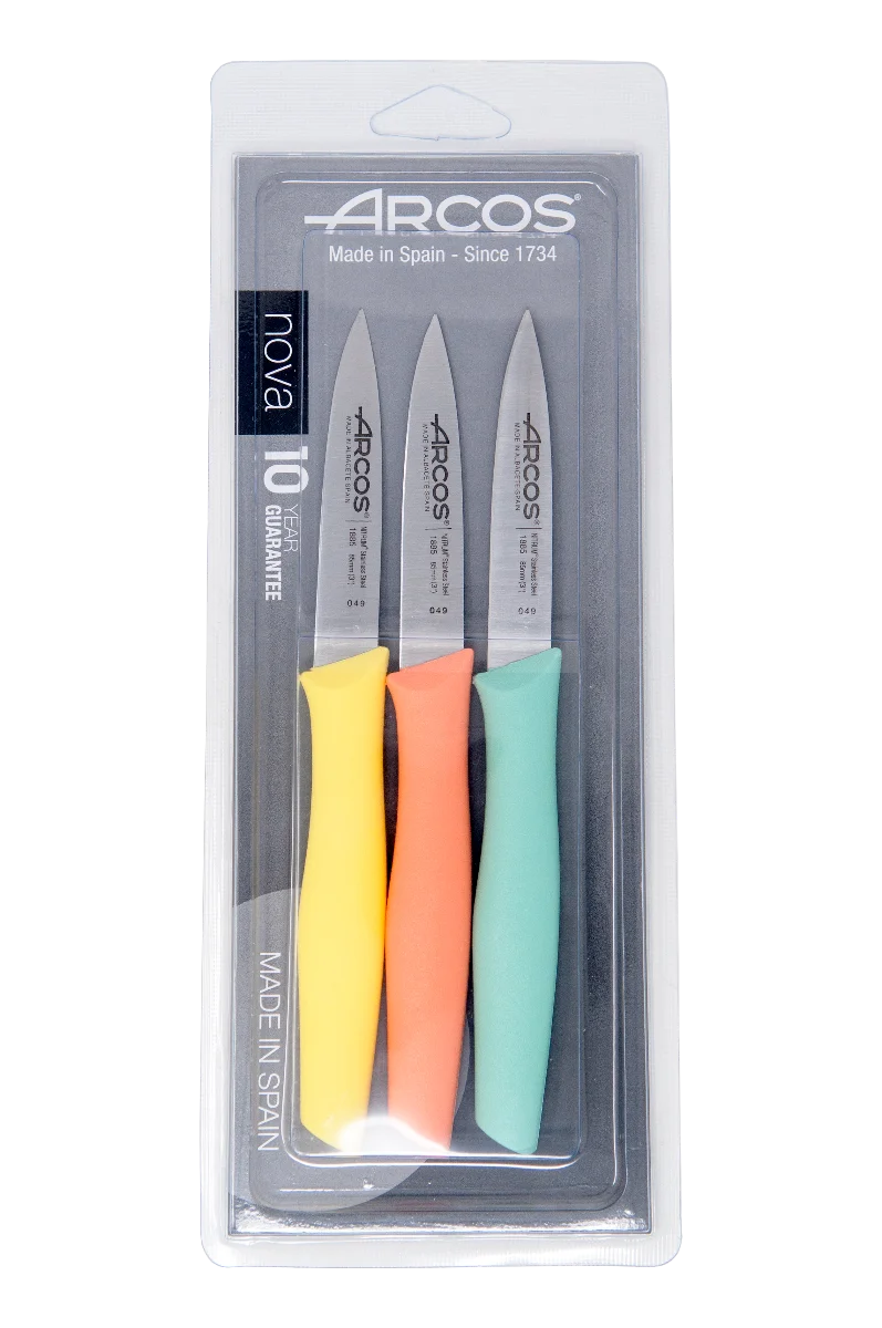 Juego de Cuchillos Mondadores Nova - Arcos 859800 Juego de Cuchillos de Cocina, Varios Colores, Acero Inoxidable, Multicolor.