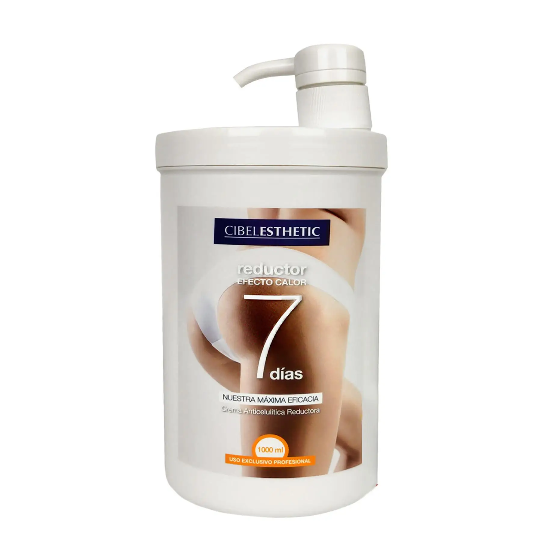Crema Anticelulítica Reductora de Cibelesthetic Efecto Calor - 1000ml, profesional para combatir celulitis y grasa localizada
