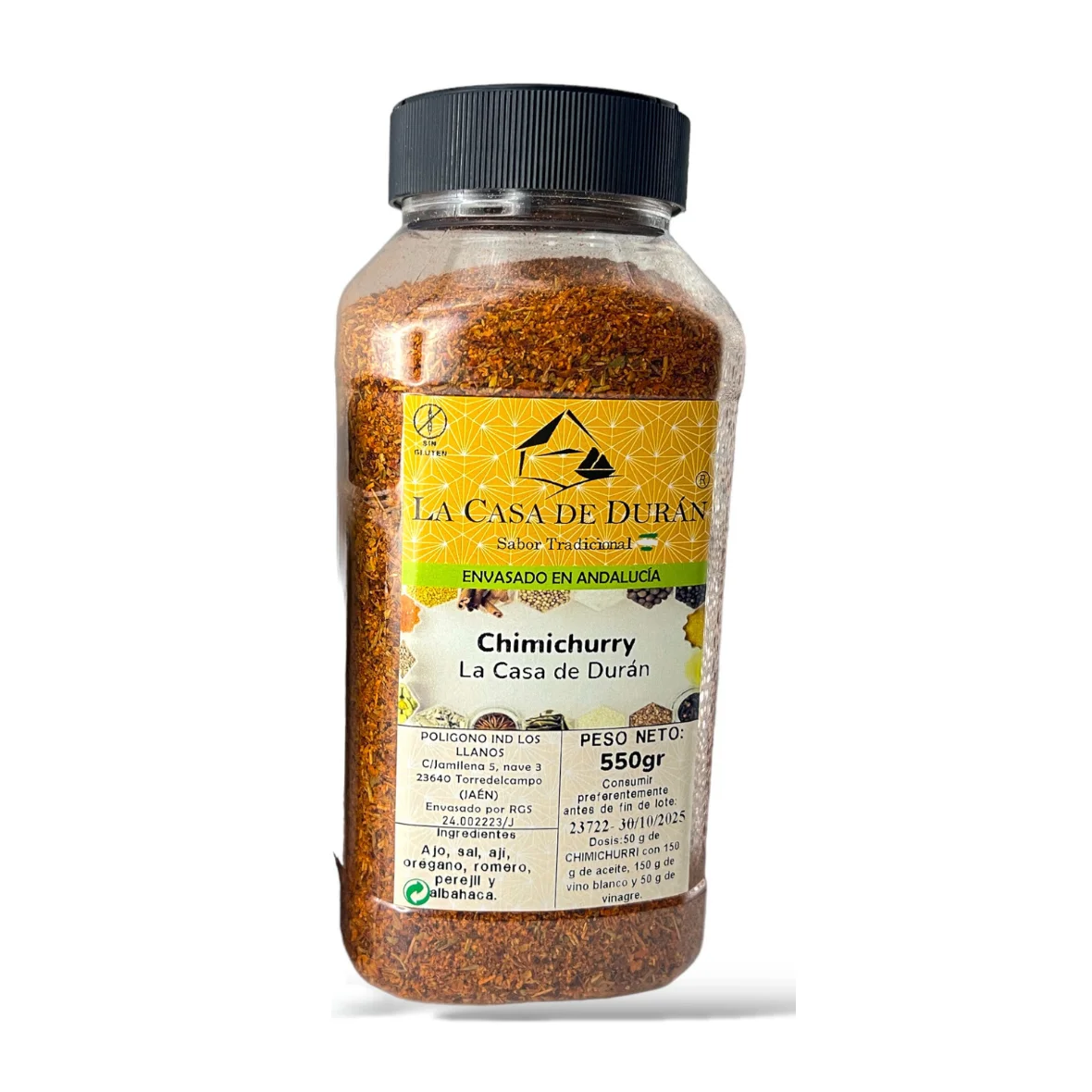 Chimichurri. The House of Duran. Canister with double opening lid.