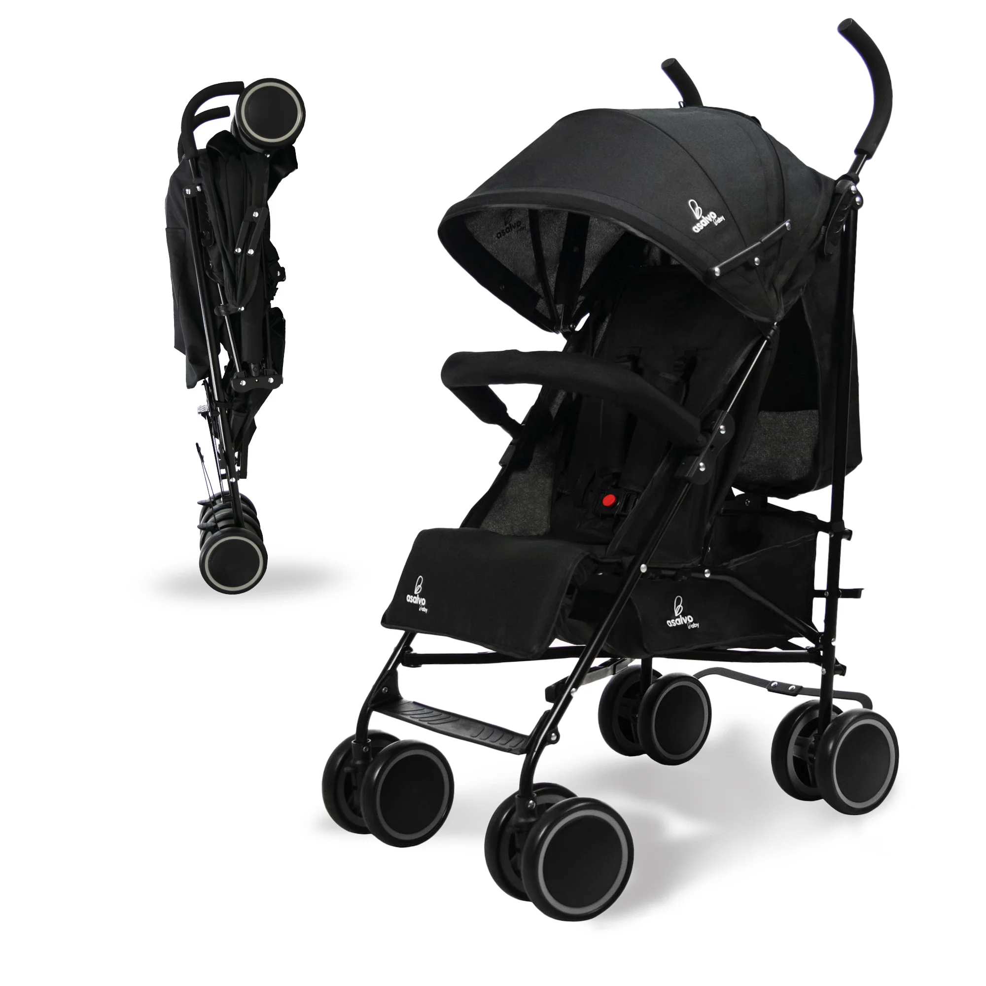 Asalvo Silla de Paseo para bebés ligera Tokyo - Desde 6 meses hasta 15 kg, Fácil de plegar, Compacta, Ruedas dobles, Multiposición