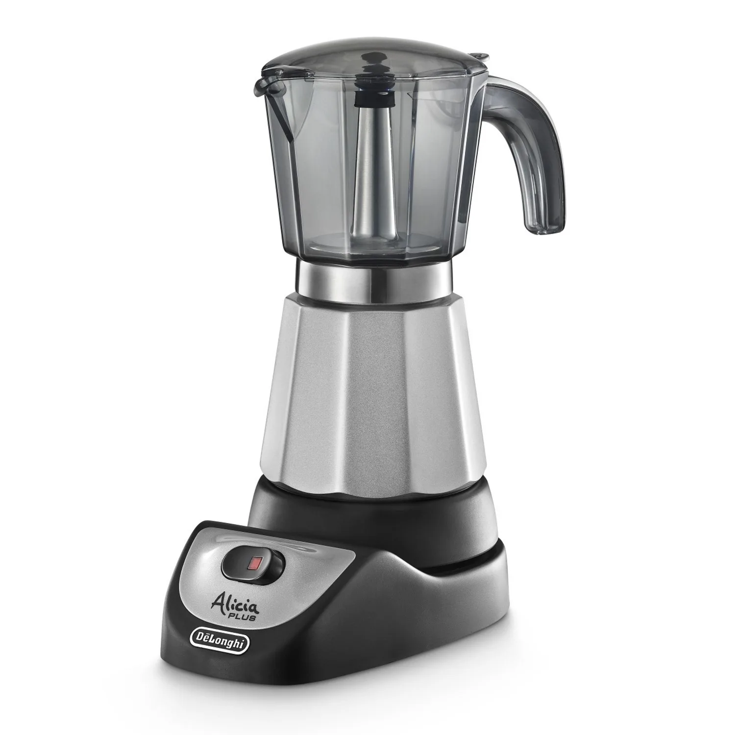 De'Longhi - Alicia Plus electric Italian coffee maker. Up to 6 cups and 550W of flavor. Silver model EMKM6