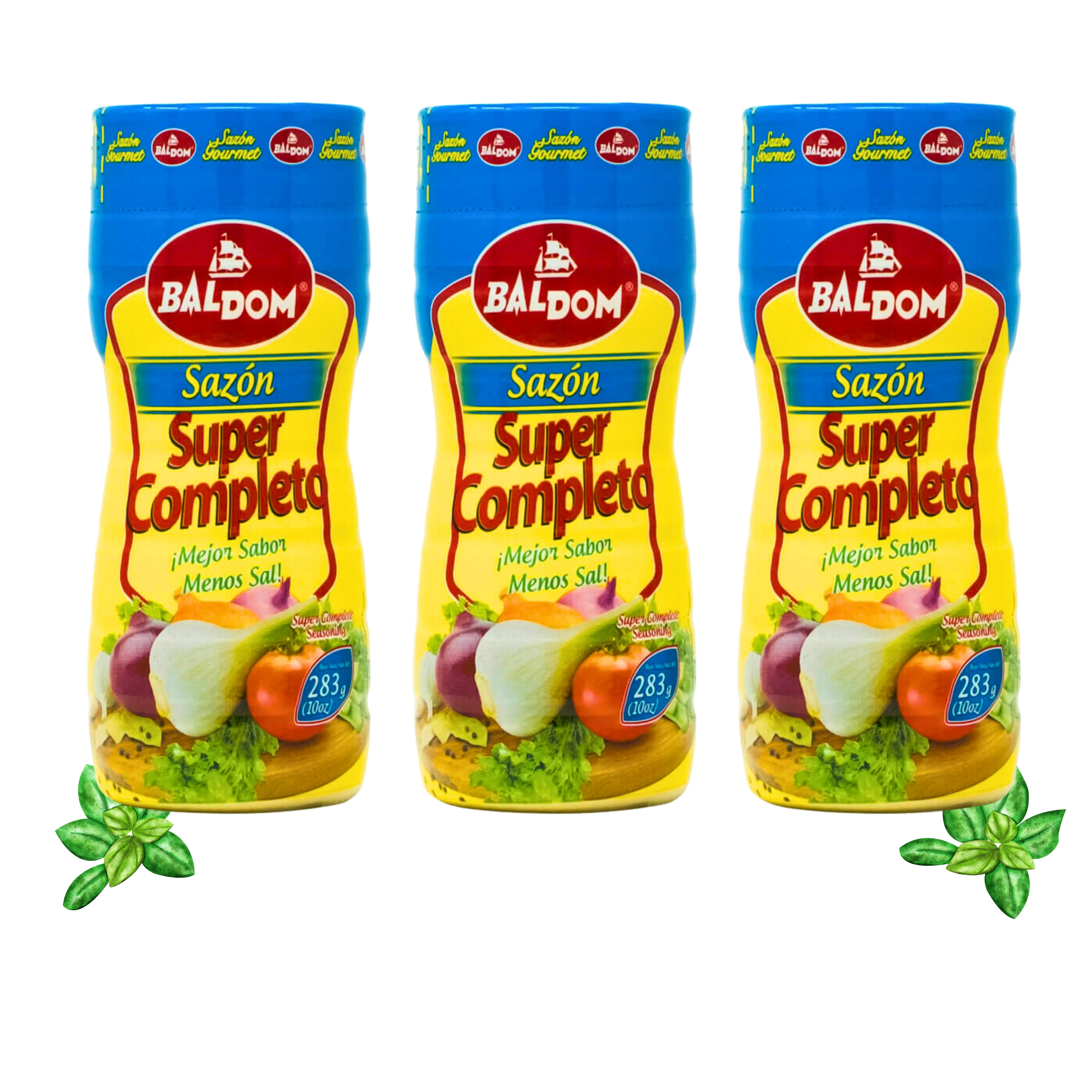 3 BOTE DE BALDOM SAZON SUPER COMPLETO 283G.REPUBLICA DOMINICANA