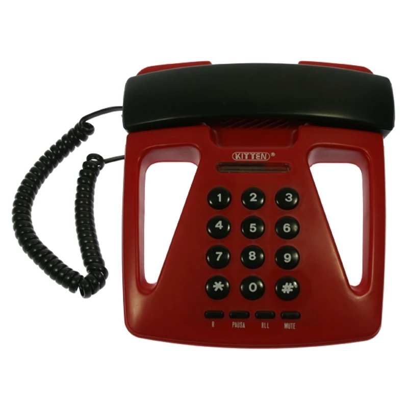BVC Teléfono Sobremesa Kitten Kt-200 Color Rojo y Negro - Repetición último Número