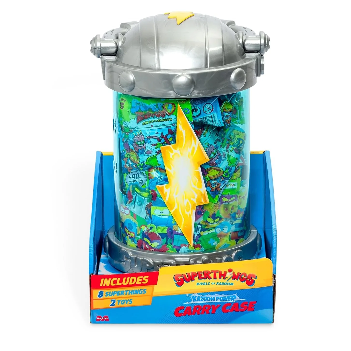 SUPERTHINGS KAZOOM POWER – Carry Case. Cápsula en Forma de Kazoom para Transportar y Almacenar Tus Superthings. Incluye 1 Carry Case, 8 Figuras Aleatoria, 1 Hideout y 1 Megajet