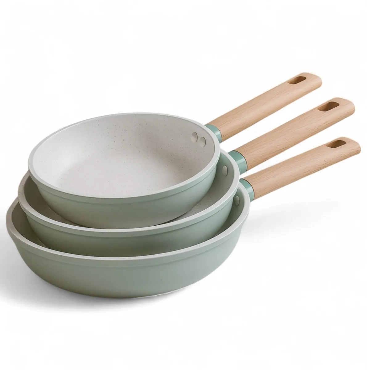 Happy Friends - Juego de Sartenes Cocina con Revestimiento Antiadherente para Inducción ELEGANTECO | Modelos y Tamaño a Elegir Ø20/22/24/26/28/30/32 cm | Mango Soft-Touch | Juego de Sartenes | Libre de PFOA