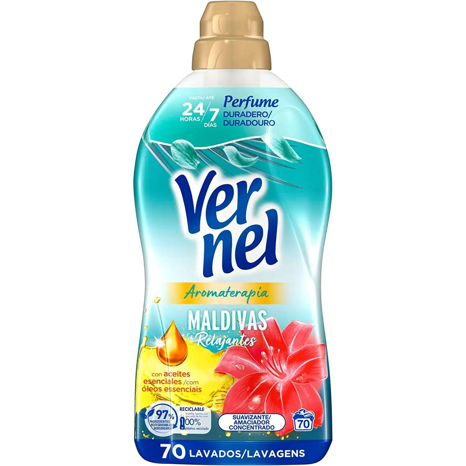 PACK of 6 - VERNEL softener concentrate Maldives 70 washes 1,26 litres PACK of 6x420 washes