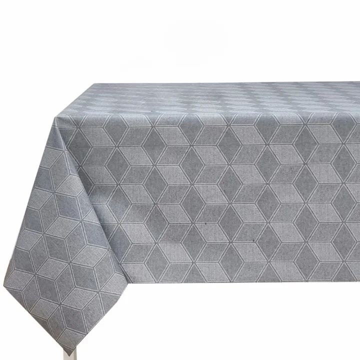 Mantel tela textil resinado suave, rectangular, Ideal para el hogar, Cocina, Comedor, Jardin, Balcon, Salon y picnic. Fácil de limpiar, Impermeable, moderno, elegantes, forma geométrica, rejilla de