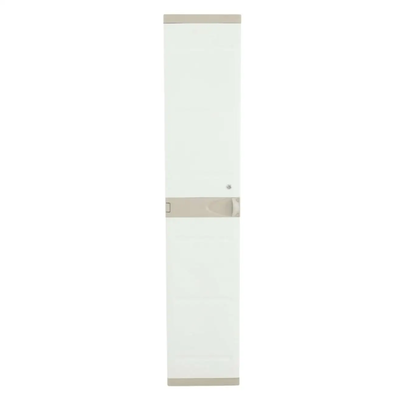 Recamania Taquilla de plástico color beige con llave, colgador, 2 baldas regulables | Medidas: 176x41x35 cm