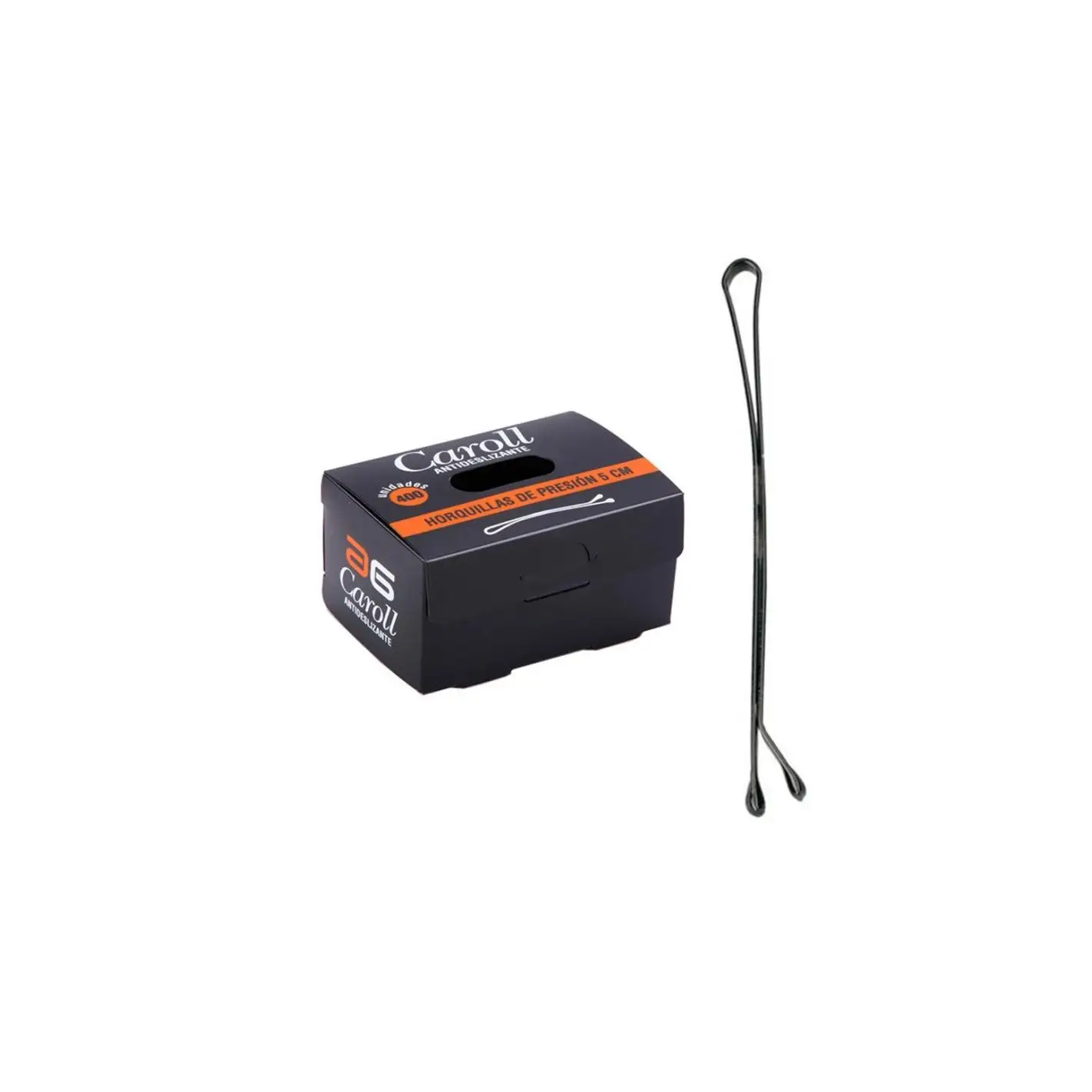 Horquillas Caroll Clip Tarrina 400 uds Negra Asuer Group