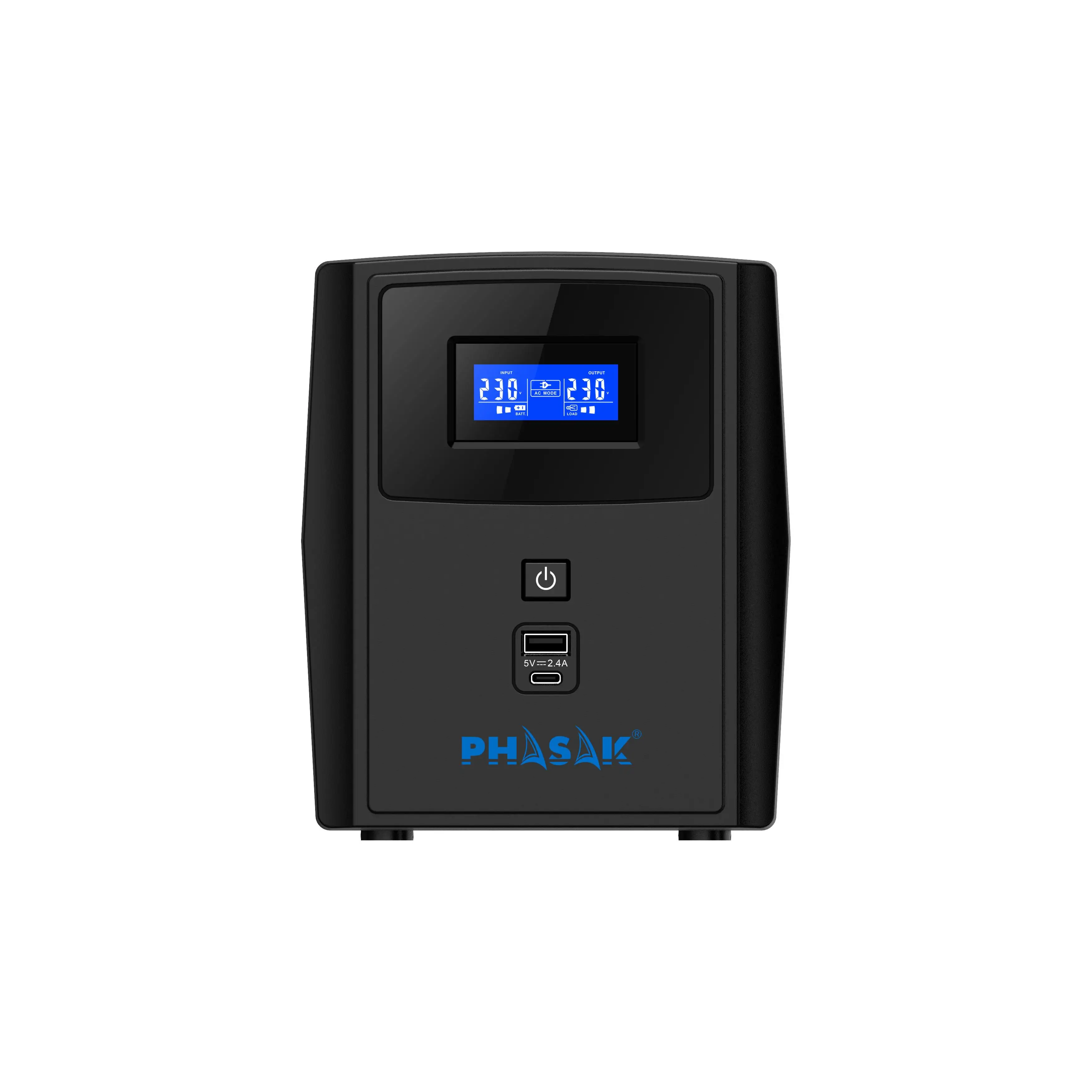 Phasak Sai Sirius Interactivo 1260 Va – Ph 7312 4 Conectores Schuko Usb Frontales C Y A