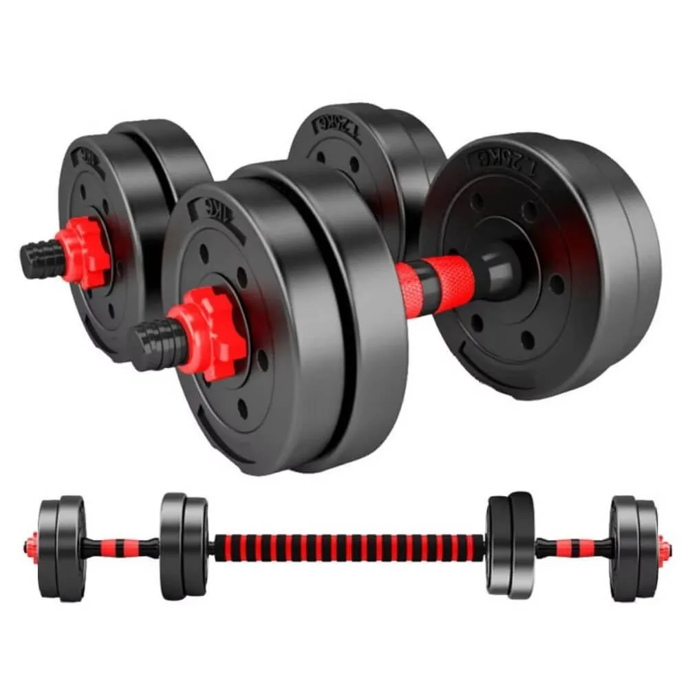 Adjustable Dumbbells 3-in-1 Set, perfect for home gym, includes 10 kg, 15 kg, 20 kg, and 30 kg weights with high-quality coated discs and non-slip handles for versatile training and strength development.