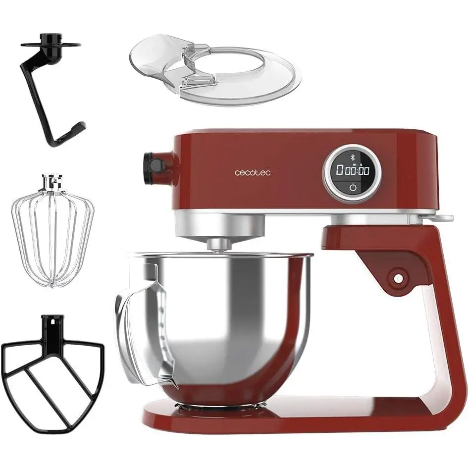 Cecotec Batidora Amasadora Twist&Fusion 4000 Luxury Red. 800 W, Cuerpo De Aluminio Fundido, Motor Dc, 8 Velocidades, Luz Led, Bol De Acero Inoxidable De 5,2 L - Imagen 6