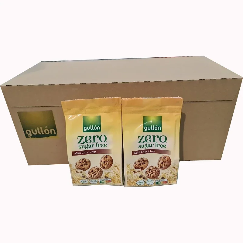 Caja con 12 unidades Gullón Mini Chip choco ZERO 75gr - Las galletas Mini Chip Choco ZERO son vegetarianas, elaboradas con aceite de girasol alto oleico y ZERO azúcares añadidos