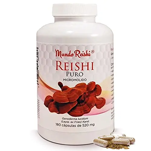 Reishi puro (Ganoderma Lucidum) micromolido 180 Cápsulas. MundoReishi.