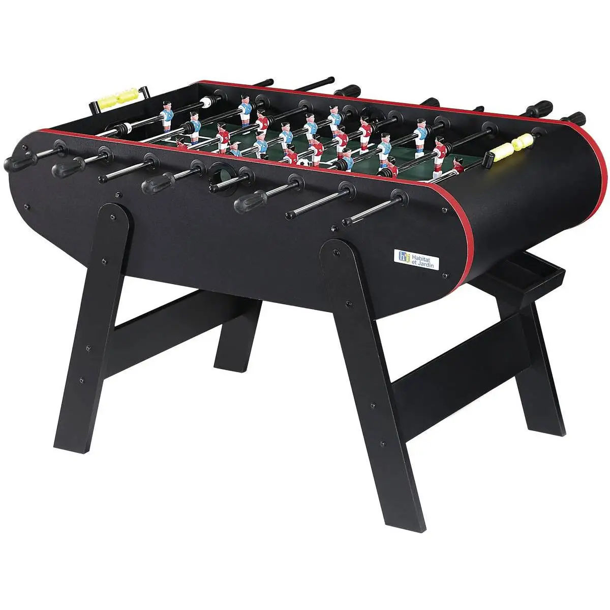 Habitat y Jardin - Futbolín - 140 x 74 x 86 cm - Negro