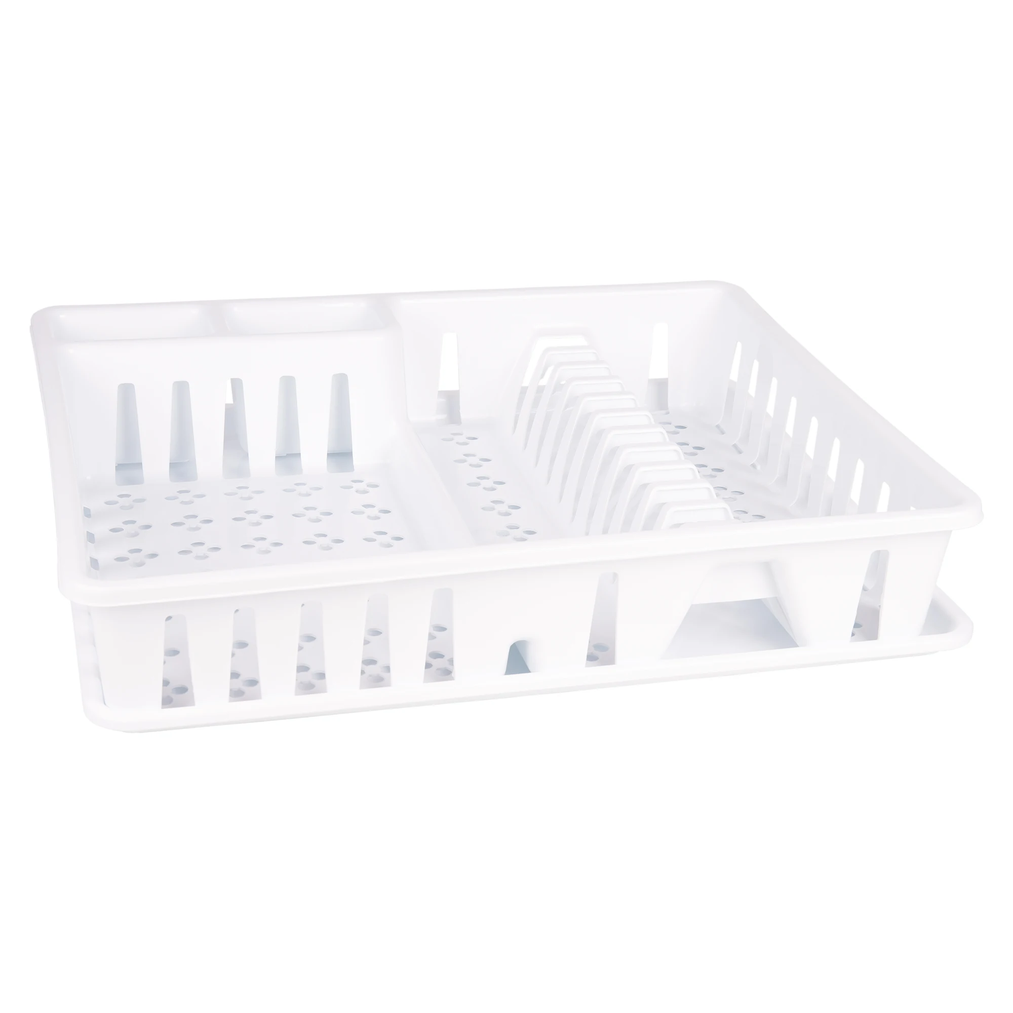 Cofan Escurreplatos con bandeja blanco 48 x 38 x 9,5 cm, Escurridor de platos de plástico, Gran capacidad, Secado higiénico y ordenado