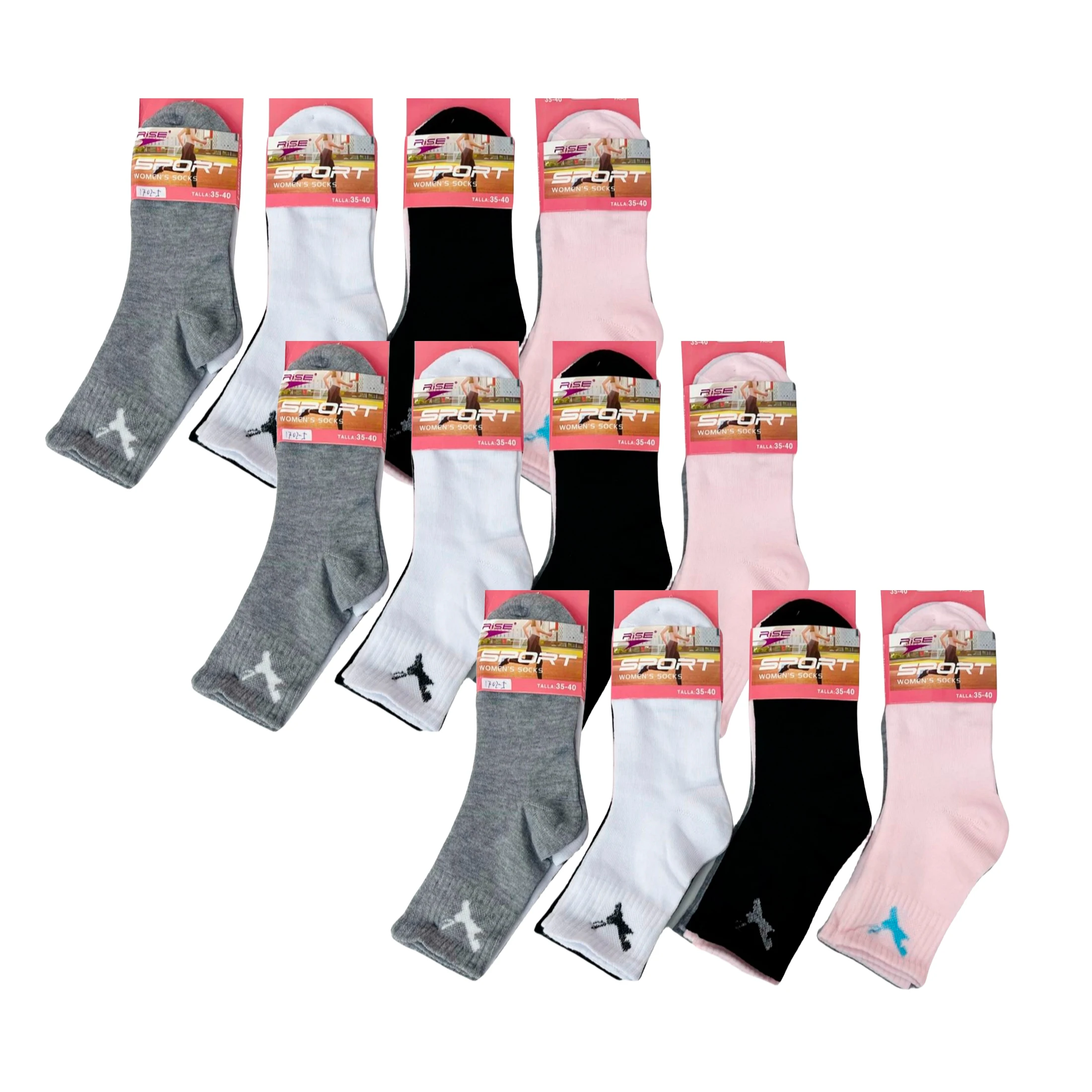 Set de 3 o 12 Calcetines 18 Estilos Diferentes De Calcetines Sneaker Longitud Media, Tamaño Universal: Hombres 40-46 o Mujeres 35-40, Transpirables y Cómodos para Hombre y Mujer Multicolor (Color Al