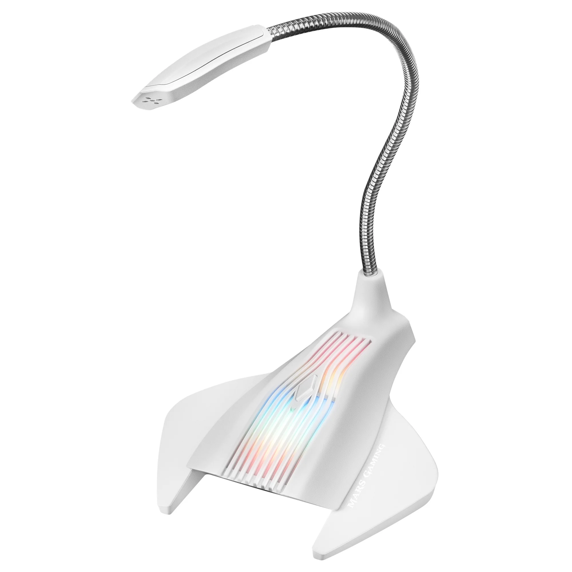 Mars Gaming MMIC, Micrófono Gaming Omnidireccional RGB Flow, Brazo Aluminio Flexible y Adaptable, USB Plug & Play, Micrófono RGB Negro o Blanco