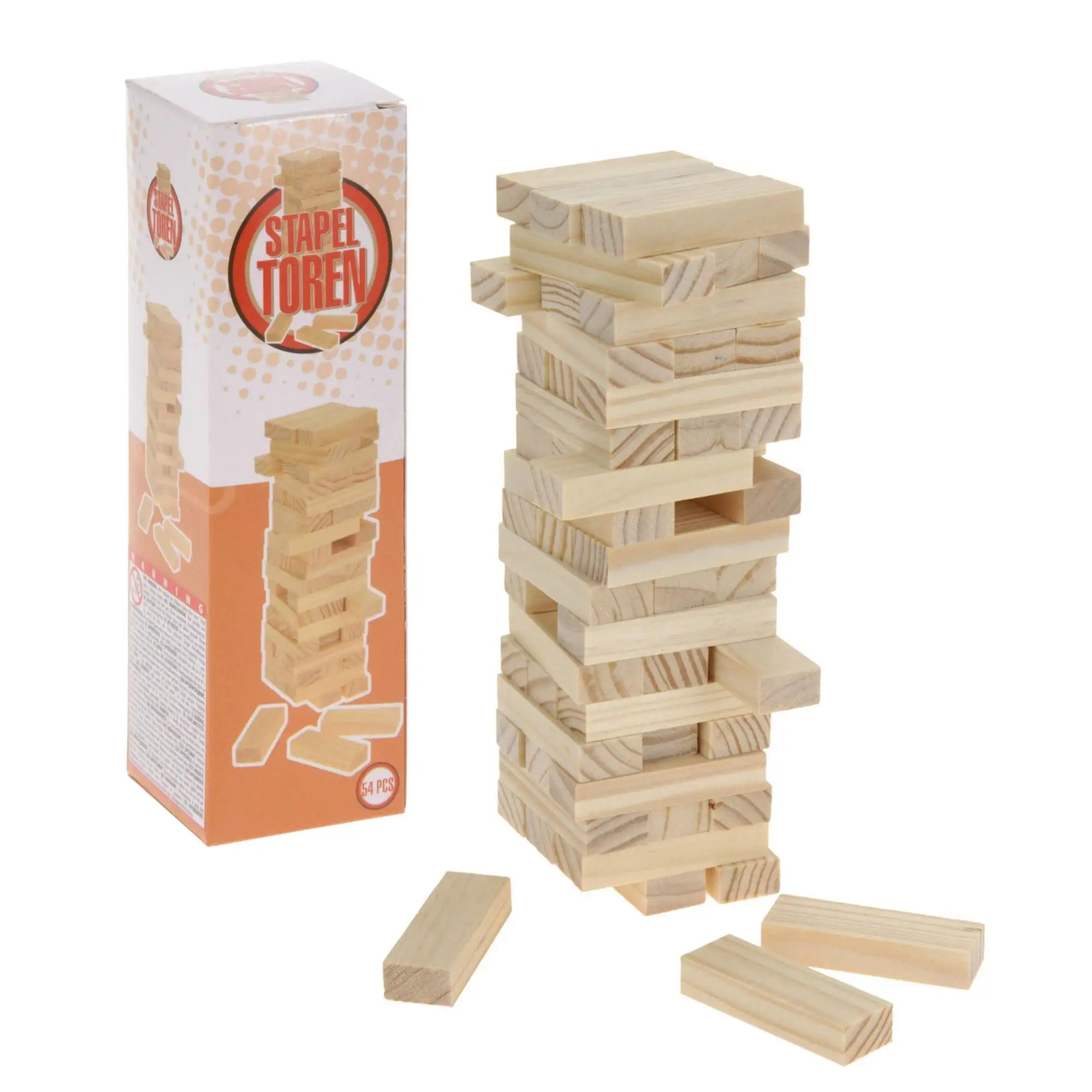 WELL HOME - Juego de Torre apilable en madera con 54 piezas