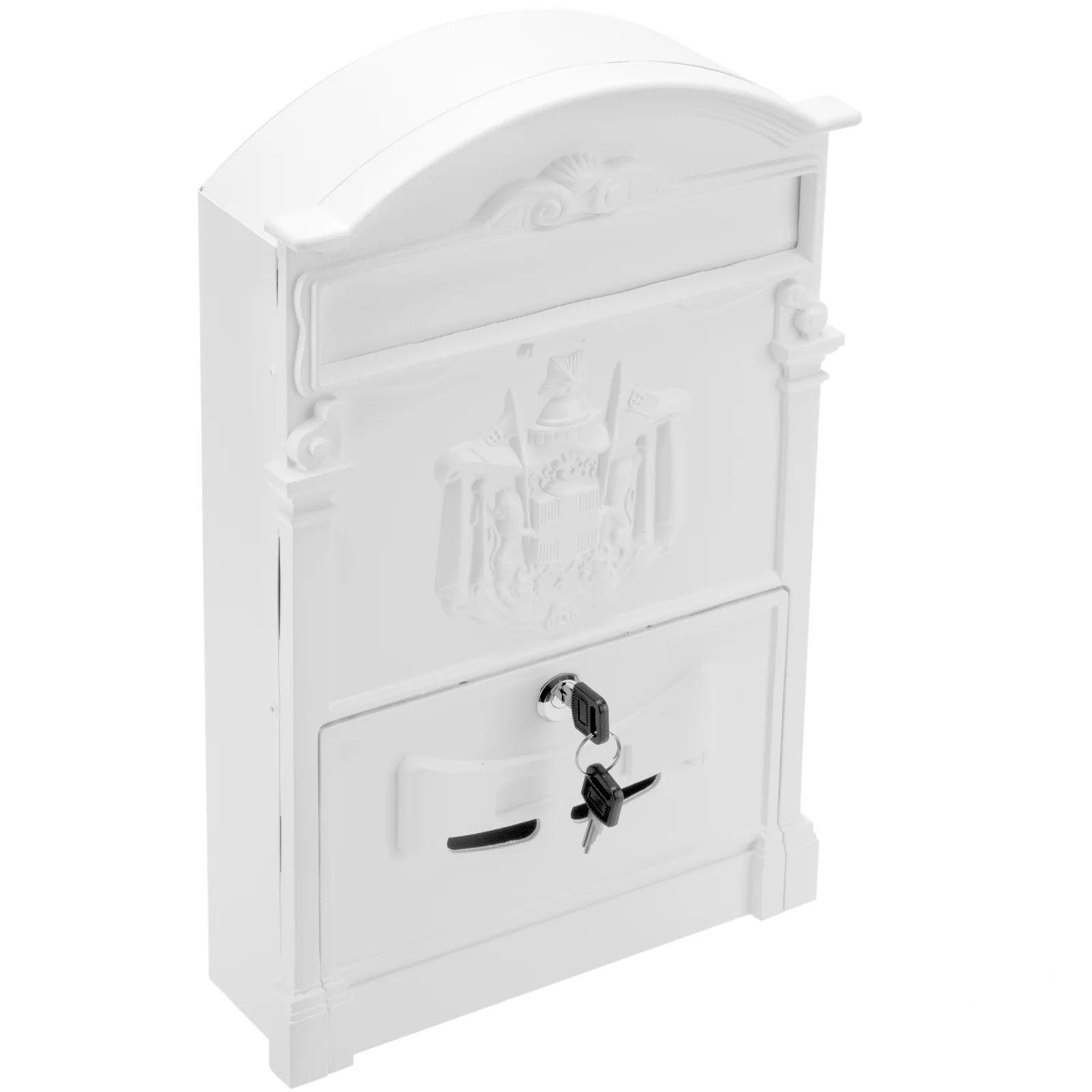 White metal antique letter mail mailbox-primeatik