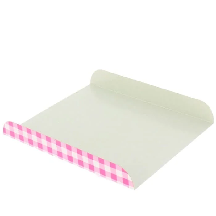 MONOUSO | Bandeja de Cartón Rosa para Gofres 15x13cm (100 Uds)