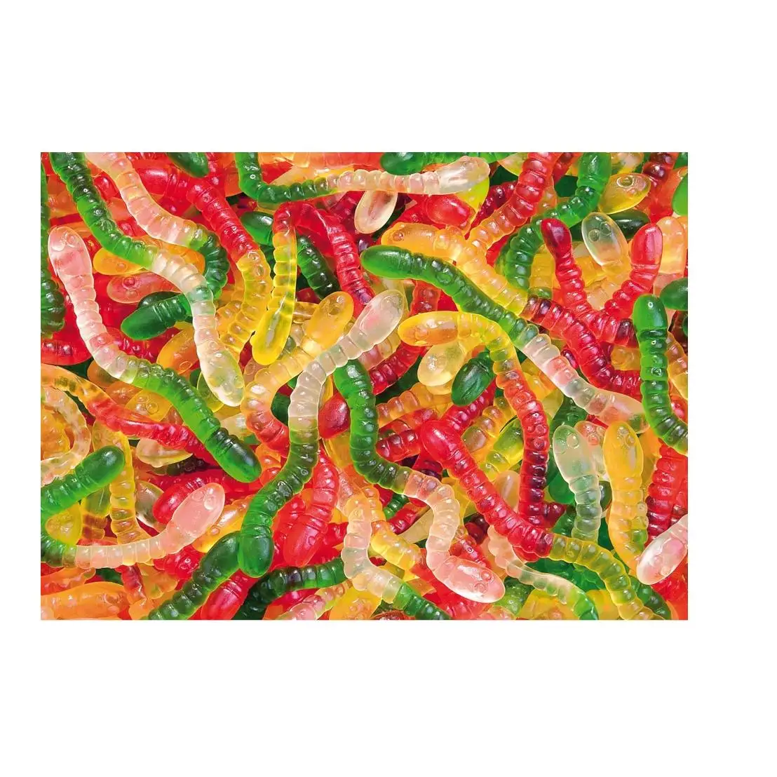HARIBO GUSANOS BRILLO 1KG son caramelos de goma con una divertida forma de gusano, con un interior súper esponjoso y con diferentes sabores Sabor de Haribo TOP original calidad de confianza
