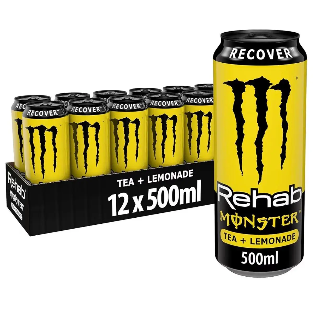 MONSTER Rehab Lemonade, Bebida Energética - Pack de 12 Latas de 500ml