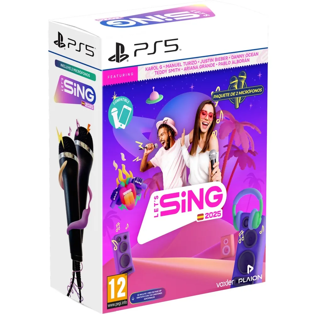 LET´S SING 2025 PS5 JUEGO FÍSICO + 2 MICRÓFONOS ELIGE VERSIÓN ESPAÑOLA PLAYSTATION PS5 PS4 NINTENDO SWITCH JUEGO FÍSICO playstation