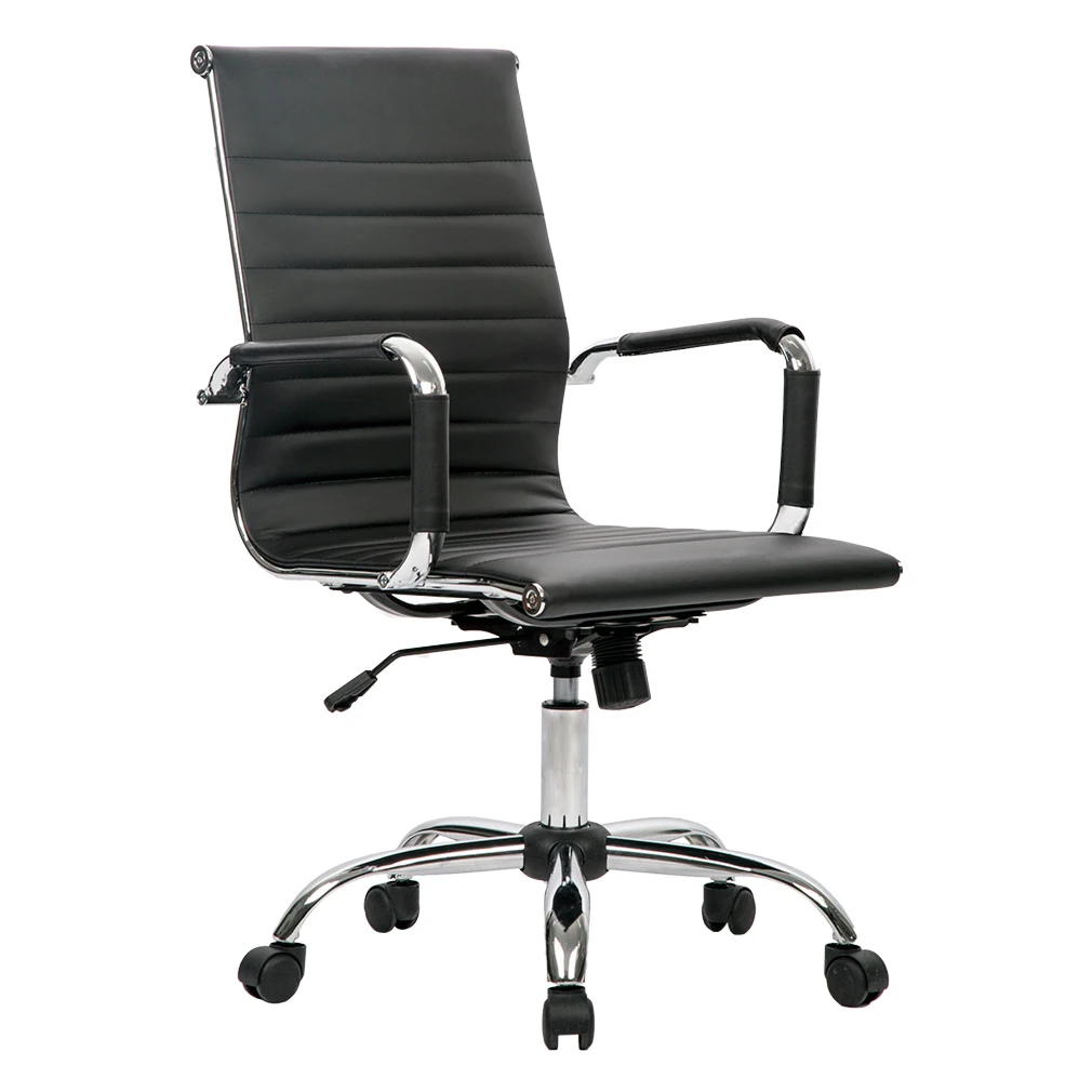 T-Lovendo Silla de Oficina Ergonómica Reclinable de Diseño Piel Cuero Sintético Estudio Sillón Moderna Altura Regulable Elegante