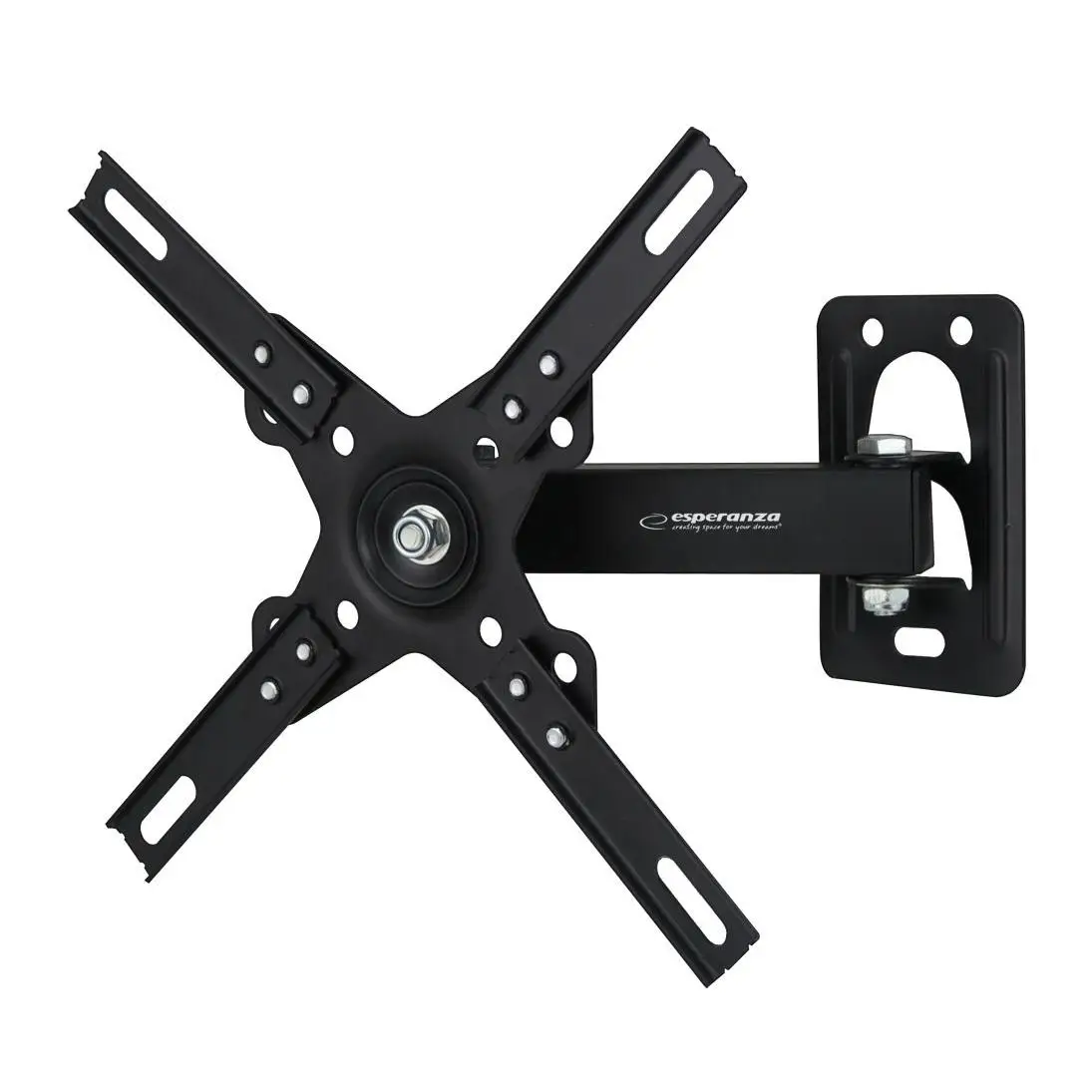 Esperanza erw011 TV wall mount for screens 12-50 inches, max weight 20kg, includes mounting kit and screws, features 360° rotation and adjustable tilt from -25° to 0°, perfect for your home setup.