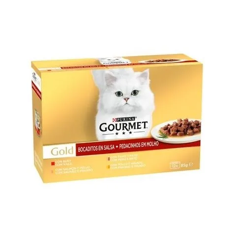 Purina Gourmet Gold Surtido Bocaditos en Salsa Gato Latas 12 x 85 gr