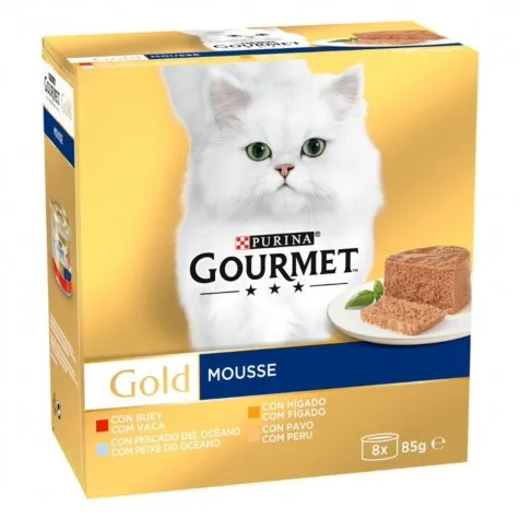 Purina Gourmet Gold Mousse Pack Surtido Gato Latas 12 x 85 gr