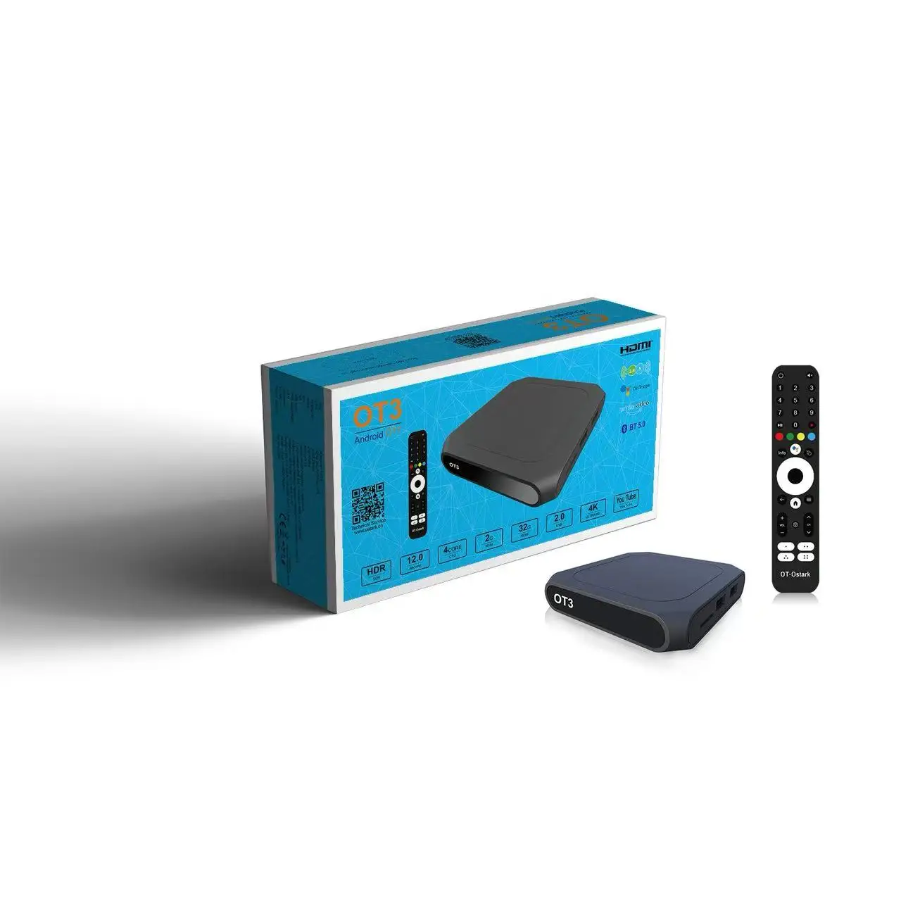 Ostark ot3, tv box, 6k, 2g + 32g, support iptv allwinner m3u bt5.0 plex dual wifi tv box x100 4k ultra hd media player hdr 2gb 32gb wifi google tv - official netflix - official smart tv box 12 shipping from spain