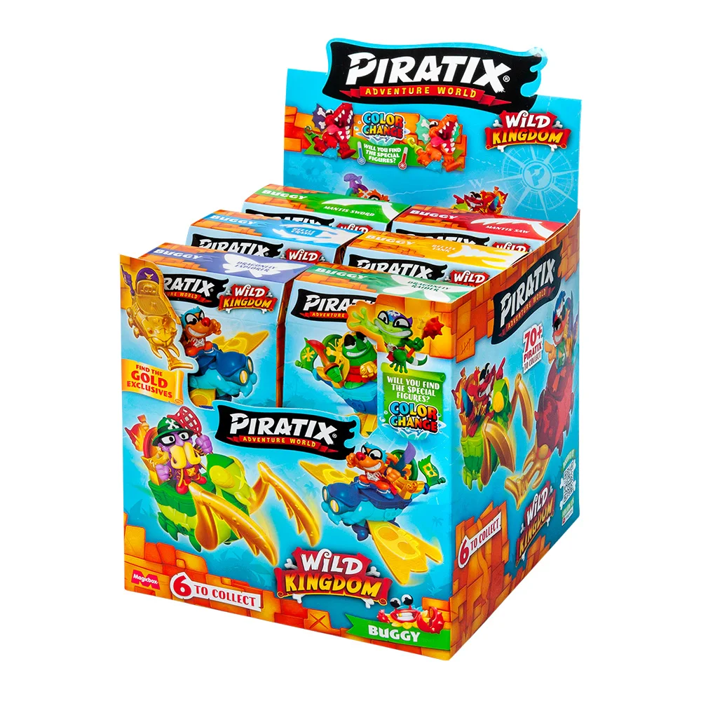 Piratix Wild Kingdom ADVENTURE WORLD Buggies Contiene:  1 vehículo. 1 Piratix . 1 tesoro exclusivo. 1 bandera. PACK 6/12U PARA ELEGIR OFICIAL GARANTIZADO