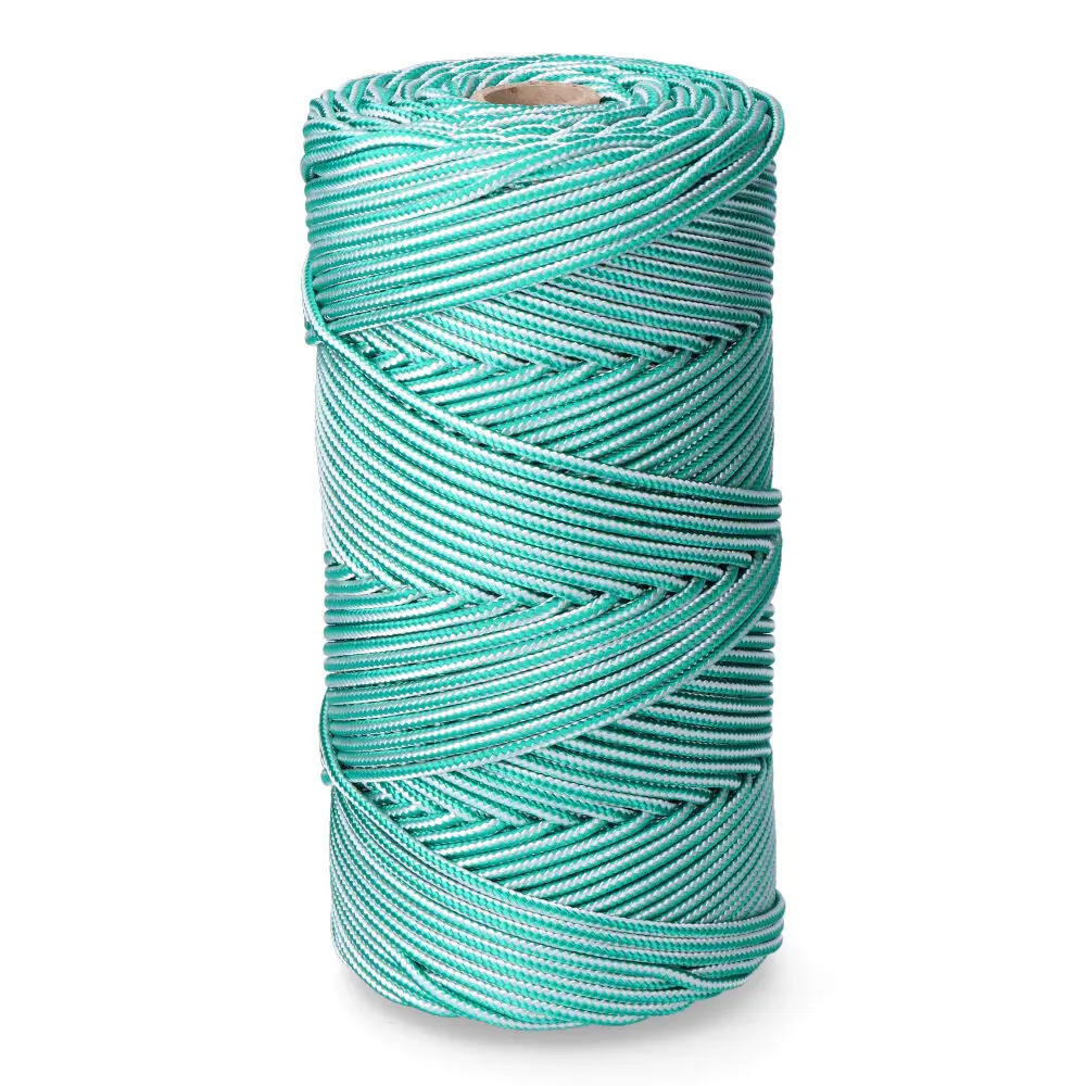 CORDÓN TRENZADO POLIPROPILENO VERDE / BLANCO, CALIBRE 5 mm x 200 m