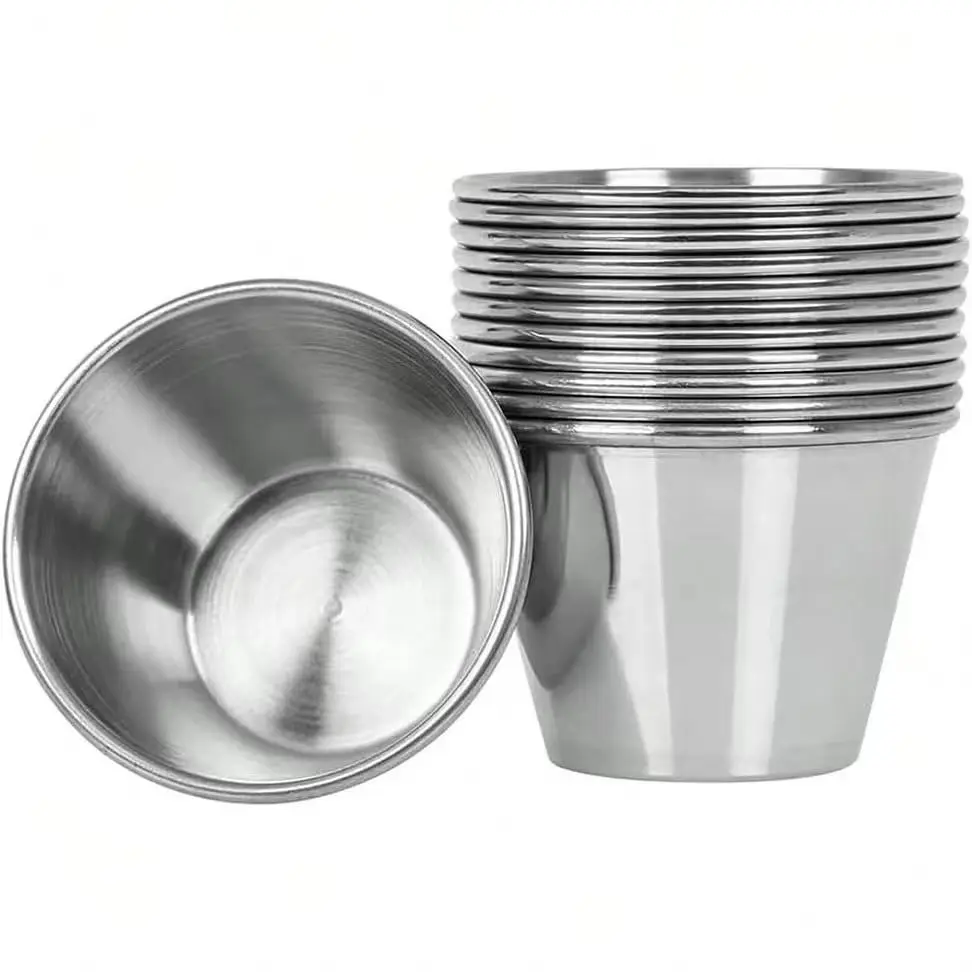 Set de 12 Flaneras Individuales - Flaneras de Acero Inoxidable - Flaneras Individuales Acero Inoxidable - Flaneras Pequeñas - Flanero Individual - 7/8/9/10CM