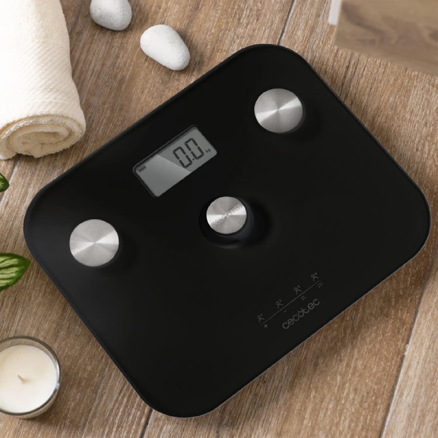 Surface Precision EcoPower 10100 Full Healthy bathroom scale. With push button, bioimpedance function, surface high safety tempered glass, Precision Sensors