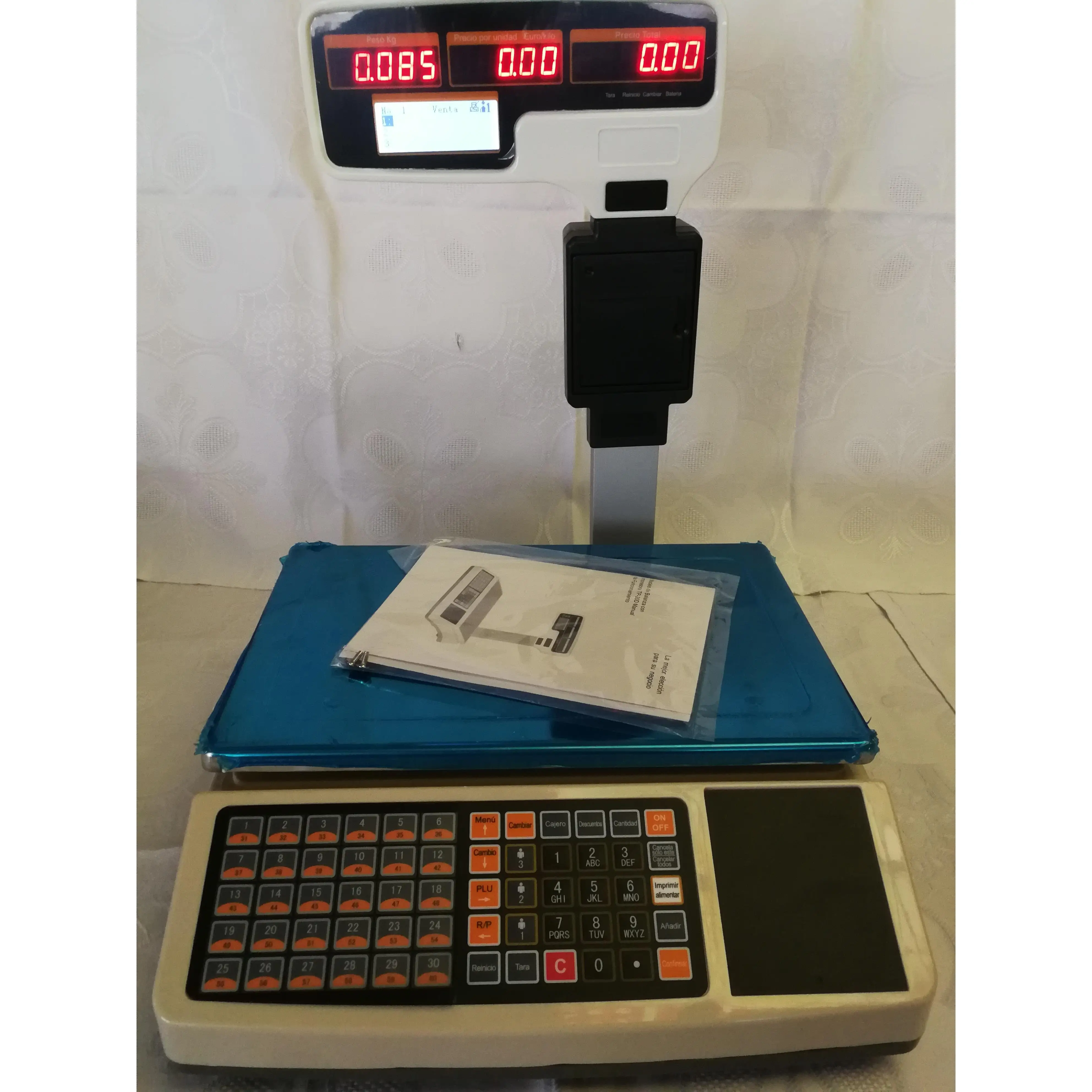 SILBERG  Bascula Comercial 3 Vendedores Codigo de Barras - Modelo Completo con Ticket Factura Simpli y Conexion para Cajon PC