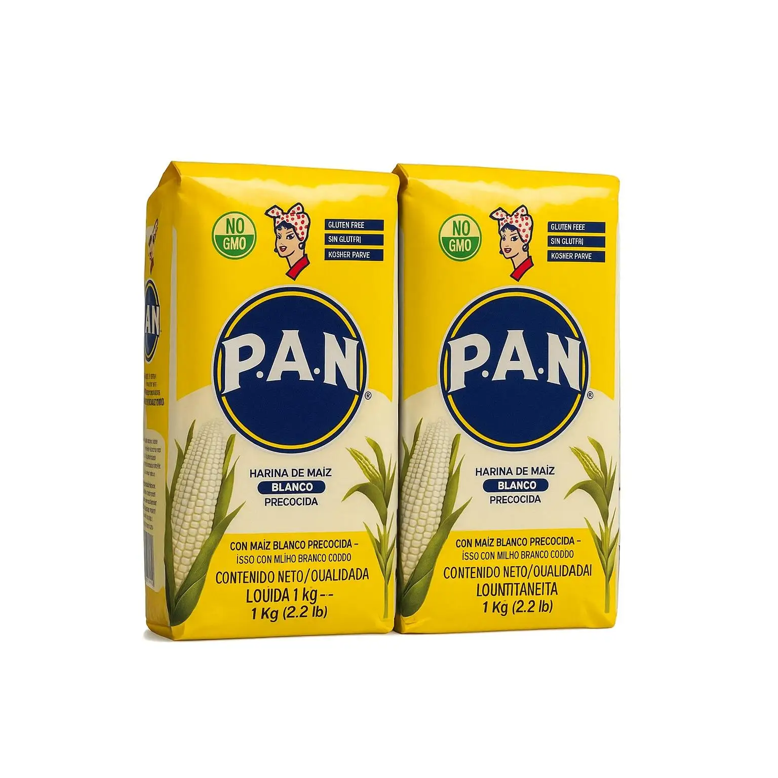 HARINA PRECOCIDA DE MAÍZ BLANCO P.A.N. SIN GLUTEN PACK-2 1kg KOSHER