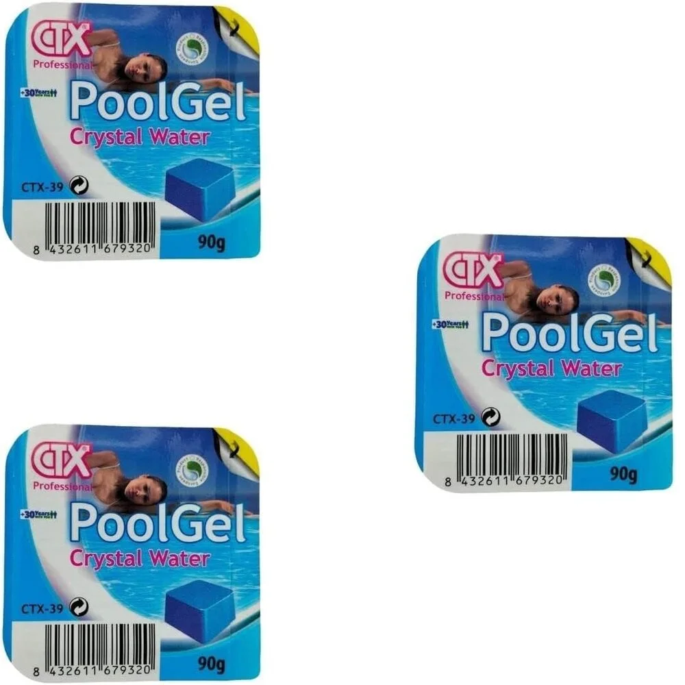 Floculante Gel monodosis RASMACOR Pack 3 Unidades, PoolGel CTX-39 Astralpool, Limpiador y clarificador de Agua para Piscinas, Transparencia Total del Agua