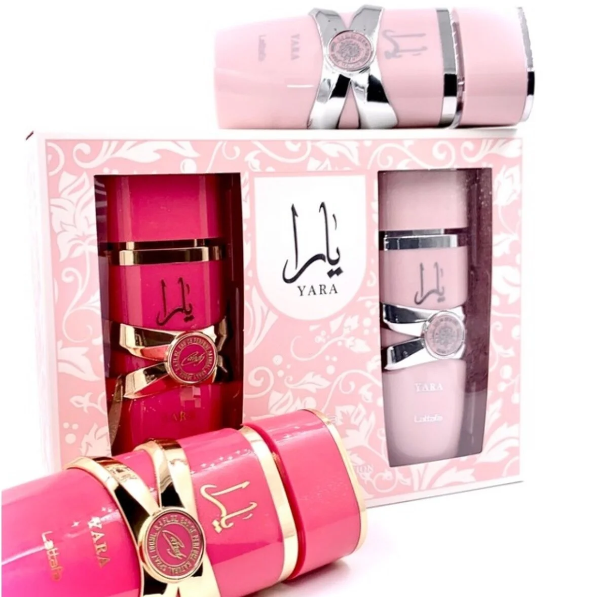 Yara Rosa y Yara Candy Pack quinta edicion de Lattafa, perfume Arabe 100ml. + 100ml. Los dos perfumes de moda, los mas vendidos, fragancias exoticas y