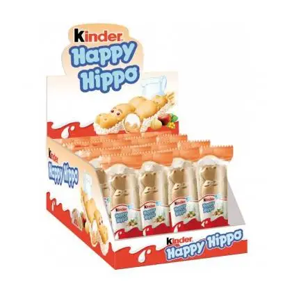 Kinder Happy Hippo Original 28 unidades- Hipopótamo relleno de crema de leche y avellana.