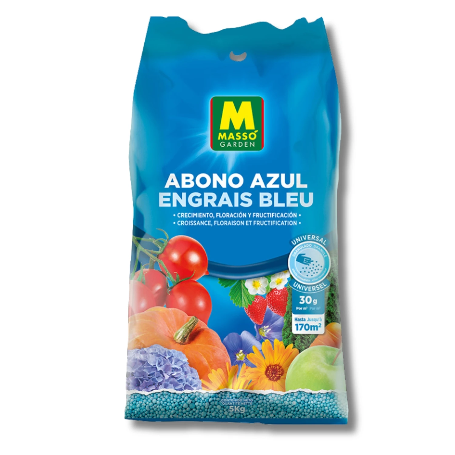 Abono Azul Universal Clásico 5 Kg MUY EFECTIVO | Fertilizante NPK 12-8-12 (26) | Estimula Crecimiento, Floración y Raíces para todas las plantas y Árboles siendo muy efectivo | Nexum Market