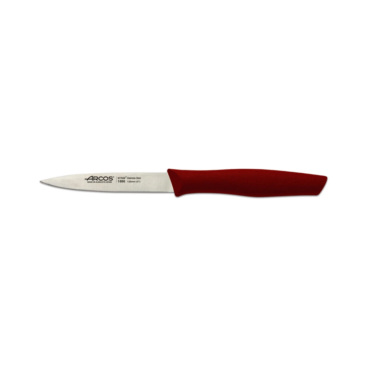 Cuchillo Mondador Arcos Nova 188622 de Acero Inoxidable Nitrum y Mango de Polipropileno Rojo 10cm