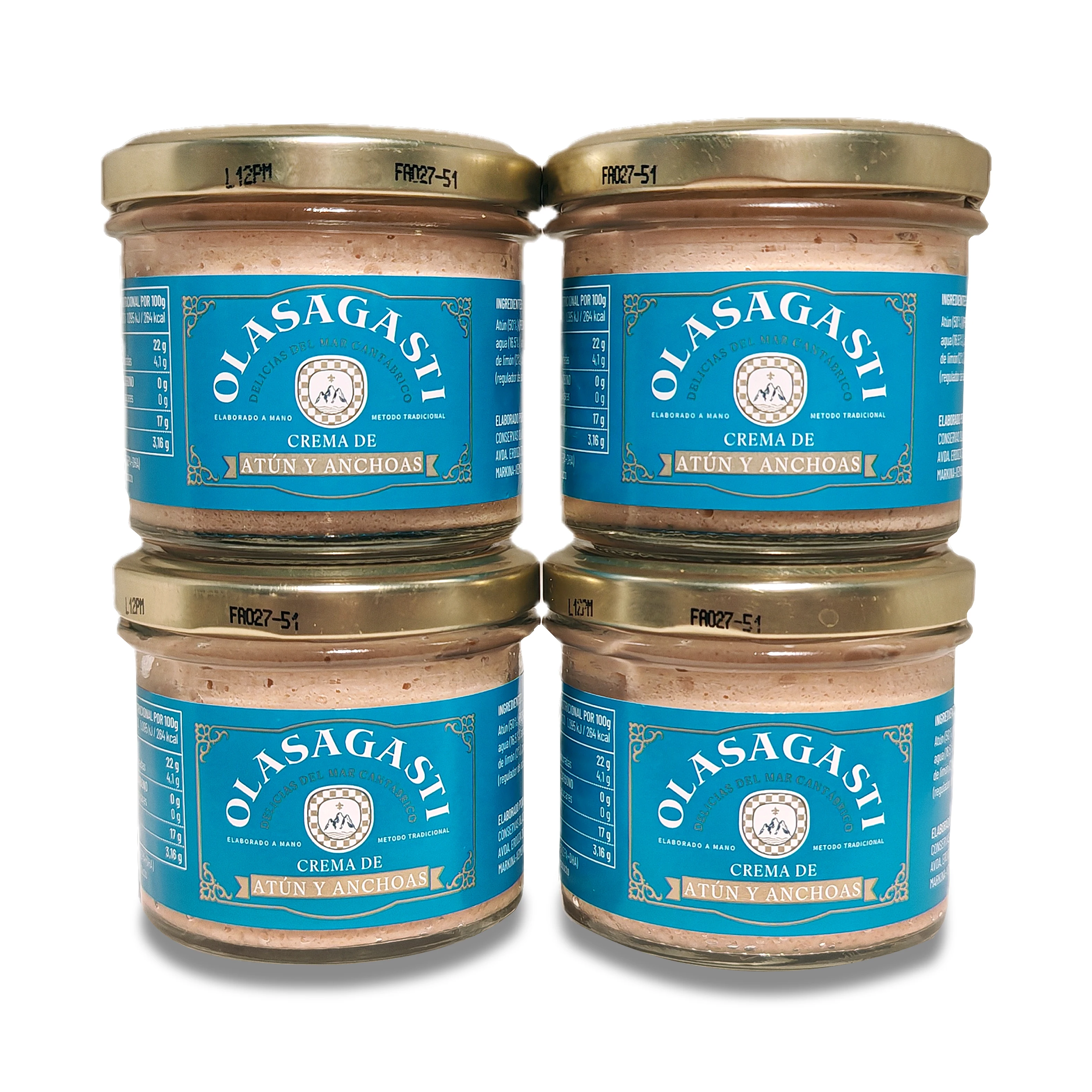 Paté de atún y anchoas de Olasagasti (Pack de 4 unidades de 110 gr)
