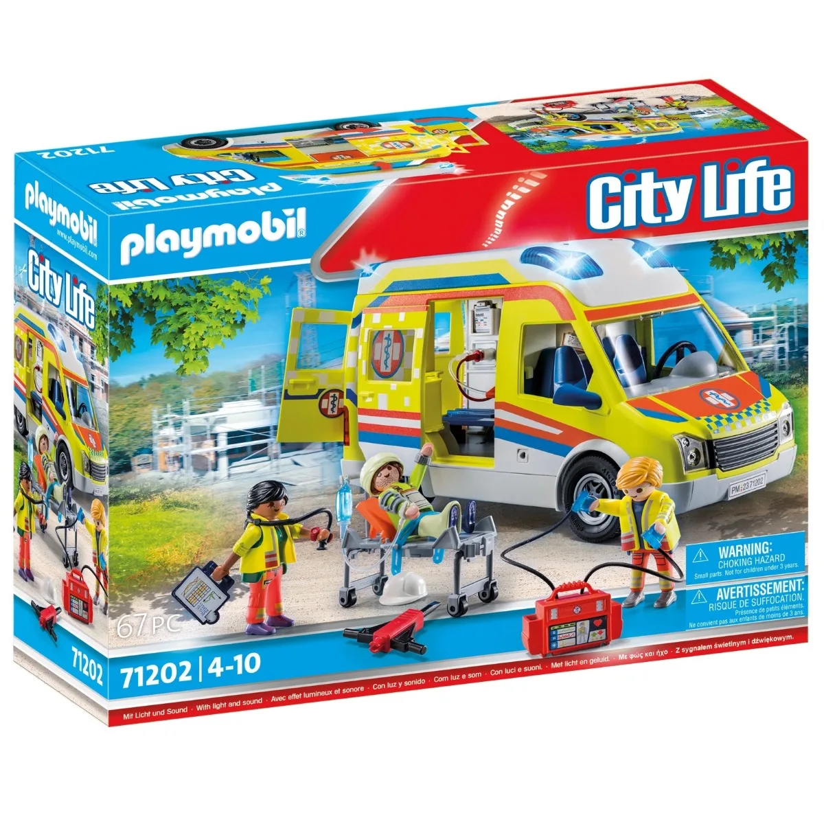 PLAYMOBIL AMBULANCIA CON LUZ Y SONIDO, 71202, TIENDA CON LICENCIA OFICIAL