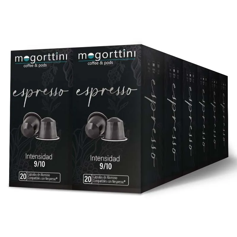 Espresso 12 Mogorttini boxes of 20 aluminum capsules. Compatible with Nespresso. 8436583660607